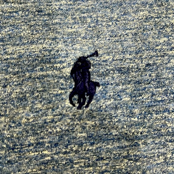 Polo by Ralph Lauren Men's V-neck Heathered Blue T-Shirt, VGUC. - Picture 3 of 5